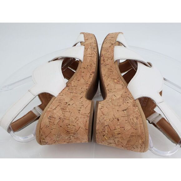 Clarks Giselle Beach Strappy Cork Wedge Heel Platform Sandals White Size 11M - Picture 7 of 13